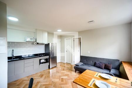 Sala e cozinha de apartamento à venda com 1 quarto, 34m² em Cidade Mãe do Céu, São Paulo