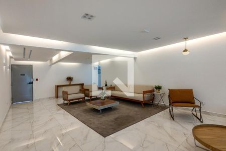 Área comum - Hall de entrada de apartamento para alugar com 1 quarto, 59m² em Canto do Forte, Praia Grande
