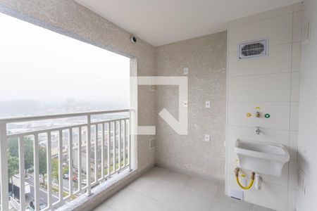 Varanda da sala / área de serviço  de apartamento à venda com 2 quartos, 43m² em Conceição, Diadema