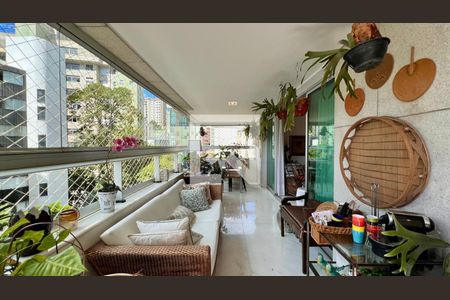 varanda Sala de apartamento à venda com 4 quartos, 198m² em Sion, Belo Horizonte