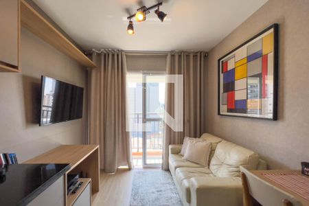 Sala e cozinha de apartamento à venda com 1 quarto, 37m² em Vila Mariana, São Paulo