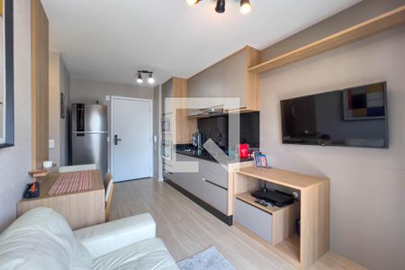 Sala e cozinha de apartamento à venda com 1 quarto, 37m² em Vila Mariana, São Paulo