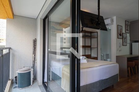 Varanda da Sala/Quarto de kitnet/studio para alugar com 1 quarto, 24m² em Bela Vista, São Paulo