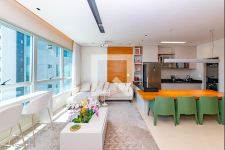 Sala de apartamento à venda com 1 quarto, 76m² em Belvedere, Belo Horizonte