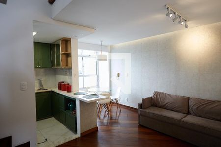 Sala de apartamento para alugar com 1 quarto, 55m² em Lourdes, Belo Horizonte