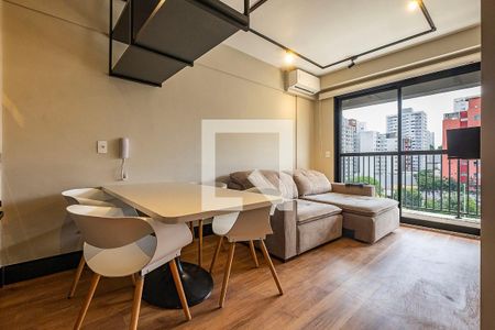 Sala/Cozinha de kitnet/studio para alugar com 1 quarto, 33m² em Pinheiros, São Paulo
