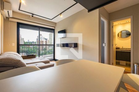 Sala/Cozinha de kitnet/studio para alugar com 1 quarto, 33m² em Pinheiros, São Paulo