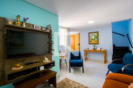 Sala de apartamento à venda com 3 quartos, 88m² em Vila Scarpelli, Santo André