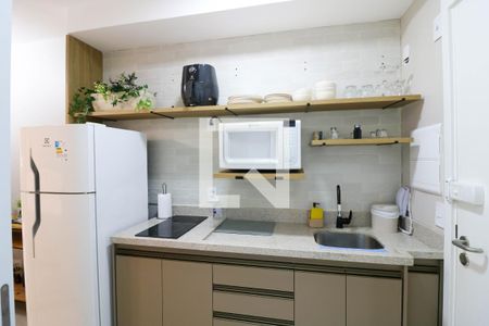 Cozinha de apartamento para alugar com 1 quarto, 31m² em Santo Amaro, São Paulo