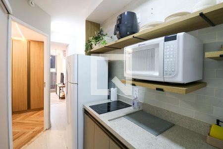 Cozinha de apartamento para alugar com 1 quarto, 31m² em Santo Amaro, São Paulo