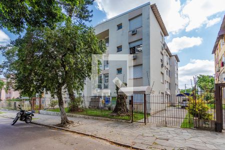 Fachada Plaquinha  de apartamento para alugar com 1 quarto, 44m² em Jardim do Salso, Porto Alegre