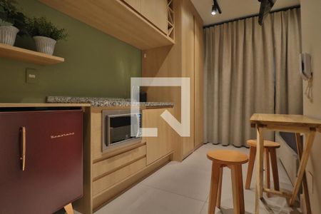 Cozinha de kitnet/studio para alugar com 1 quarto, 21m² em Jardim Paulista, São Paulo