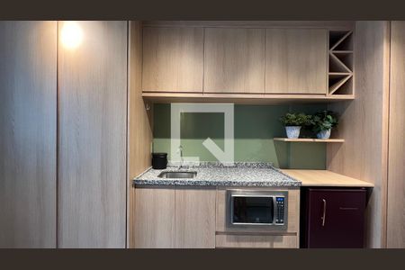 Cozinha de kitnet/studio para alugar com 1 quarto, 21m² em Jardim Paulista, São Paulo