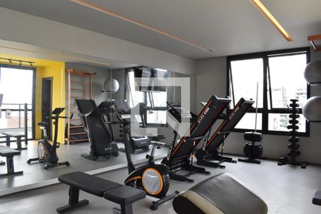 Área comum - Academia de apartamento para alugar com 1 quarto, 25m² em Batel, Curitiba