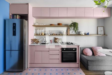Cozinha de apartamento para alugar com 1 quarto, 28m² em Barra Funda, São Paulo