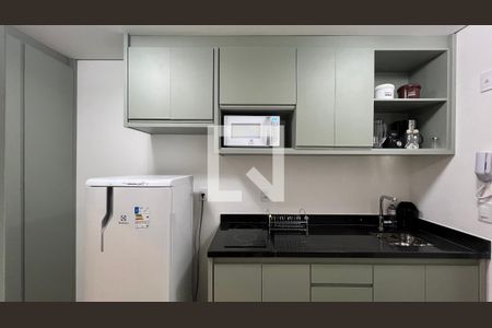 Cozinha de kitnet/studio para alugar com 1 quarto, 27m² em Jardim Paulista, São Paulo