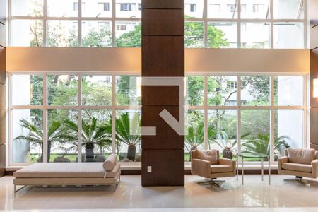 Área comum - Hall de entrada de apartamento para alugar com 1 quarto, 113m² em Vila Nova Conceição, São Paulo