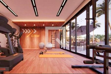 Área comum - Academia de kitnet/studio para alugar com 1 quarto, 17m² em Novo Mundo, Curitiba