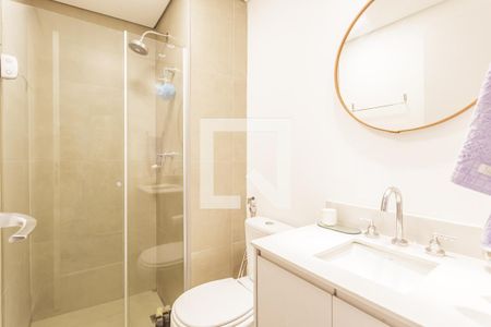 Banheiro de kitnet/studio à venda com 1 quarto, 26m² em Indianópolis, São Paulo