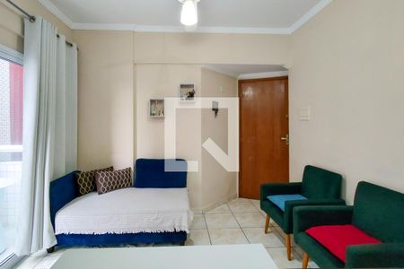 Sala de apartamento para alugar com 1 quarto, 55m² em Boqueirão, Praia Grande
