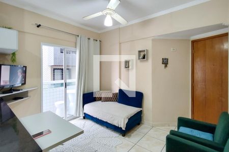Sala de apartamento para alugar com 1 quarto, 55m² em Boqueirão, Praia Grande