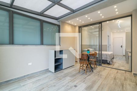 Varanda do Studio de kitnet/studio para alugar com 1 quarto, 35m² em Indianópolis, São Paulo