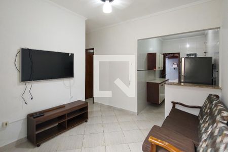 Sala de casa de condomínio para alugar com 1 quarto, 38m² em Guilhermina, Praia Grande