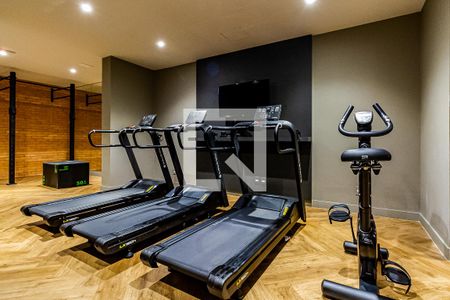Área comum - Academia de kitnet/studio para alugar com 1 quarto, 27m² em Farroupilha, Porto Alegre