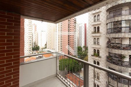 Varanda Sala de apartamento para alugar com 1 quarto, 60m² em Indianópolis, São Paulo
