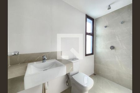 Banheiro da Suíte 1 de apartamento à venda com 2 quartos, 60m² em Santo Agostinho, Belo Horizonte