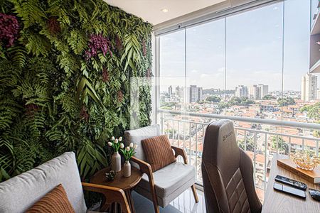 Varanda da Sala de apartamento à venda com 1 quarto, 45m² em Vila Dom Pedro I, São Paulo