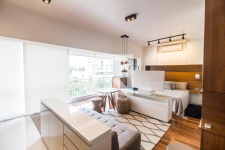 Sala de TV de apartamento à venda com 1 quarto, 50m² em Residencial Tambore Iii, Santana de Parnaíba