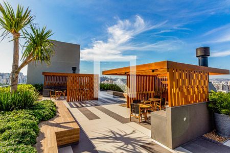 Área comum - Churrasqueira de kitnet/studio para alugar com 1 quarto, 31m² em Farroupilha, Porto Alegre