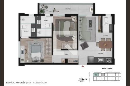 Apartamento à venda com 1 quarto, 45m² em Funcionários, Belo Horizonte