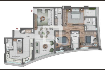 Apartamento à venda com 3 quartos, 128m² em Vale do Sereno, Nova Lima