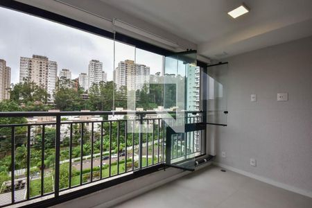 Varanda da Sala  de apartamento para alugar com 2 quartos, 62m² em Vila Andrade, São Paulo