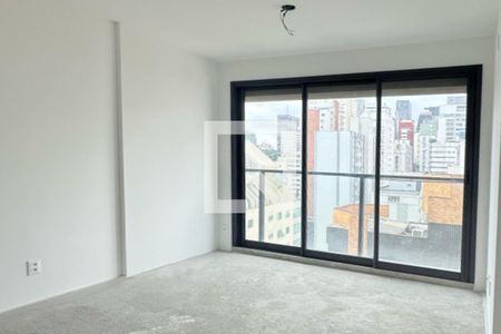 Sala/Cozinha integrados de apartamento à venda com 1 quarto, 32m² em Jardim Paulista, São Paulo