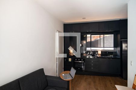 Sala/Cozinha de apartamento para alugar com 1 quarto, 33m² em Bela Vista, São Paulo