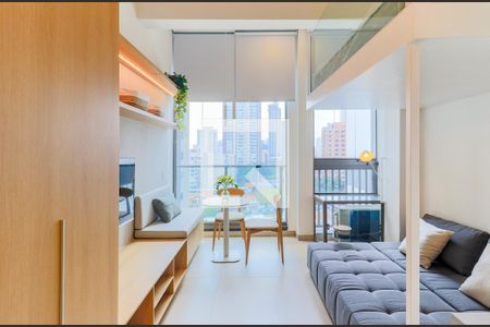 Sala/Quarto de kitnet/studio para alugar com 1 quarto, 29m² em Jardim das Acacias, São Paulo