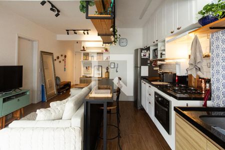 Sala/Cozinha de apartamento à venda com 1 quarto, 47m² em Moema, São Paulo