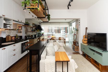 Sala/Cozinha de apartamento à venda com 1 quarto, 47m² em Moema, São Paulo