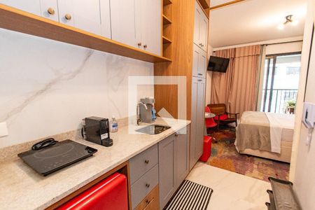 Cozinha de kitnet/studio para alugar com 1 quarto, 25m² em Vila Mariana, São Paulo