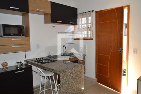 Sala e Cozinha de kitnet/studio para alugar com 1 quarto, 28m² em Mirandópolis, São Paulo