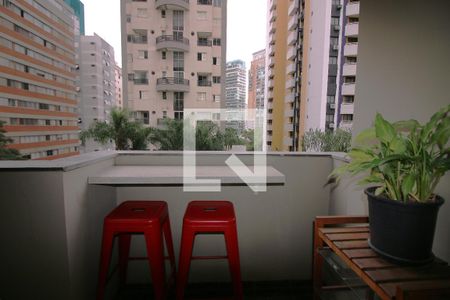 Varanda da Sala de apartamento para alugar com 1 quarto, 36m² em Moema, São Paulo