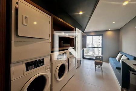Área comum - Lavanderia de kitnet/studio para alugar com 1 quarto, 26m² em Santo Amaro, São Paulo