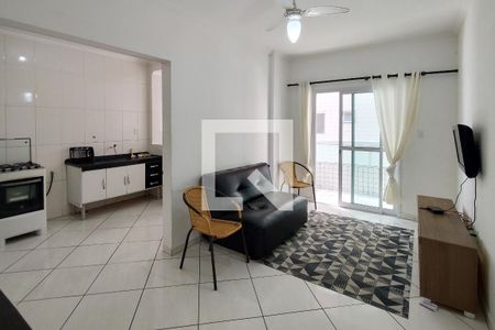 Sala de apartamento para alugar com 1 quarto, 58m² em Cidade Ocian, Praia Grande