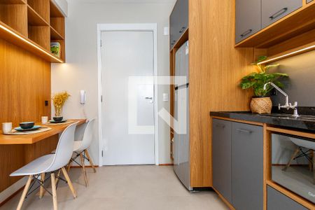 Sala/ Cozinha de apartamento para alugar com 1 quarto, 27m² em Campo Belo, São Paulo