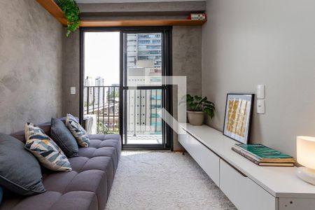 Sala/ Cozinha de apartamento para alugar com 1 quarto, 27m² em Campo Belo, São Paulo