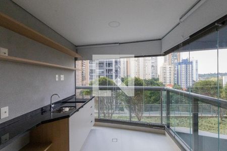 Varanda conjugada sala de apartamento à venda com 1 quarto, 50m² em Jardim das Acacias, São Paulo