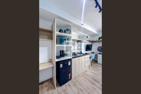 Cozinha de kitnet/studio para alugar com 1 quarto, 26m² em Belenzinho, São Paulo